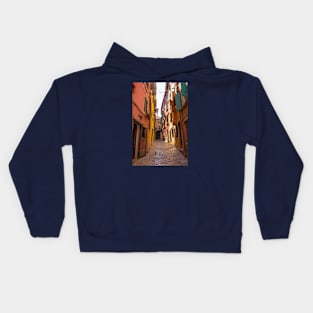 Back Street in Rovinj Old Town, Croatia Kids Hoodie